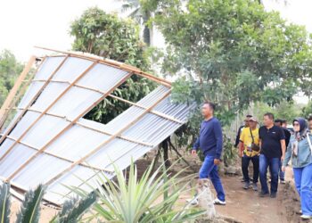 Bupati Serdangbedagei Dharma Wijaya Tinjau Lokasi Terjangan Puting Beliung