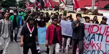 Ratusan Massa Gelar Aksi Damai Di Kota Tebingtinggi, Sampaikan 4 Tuntutan
