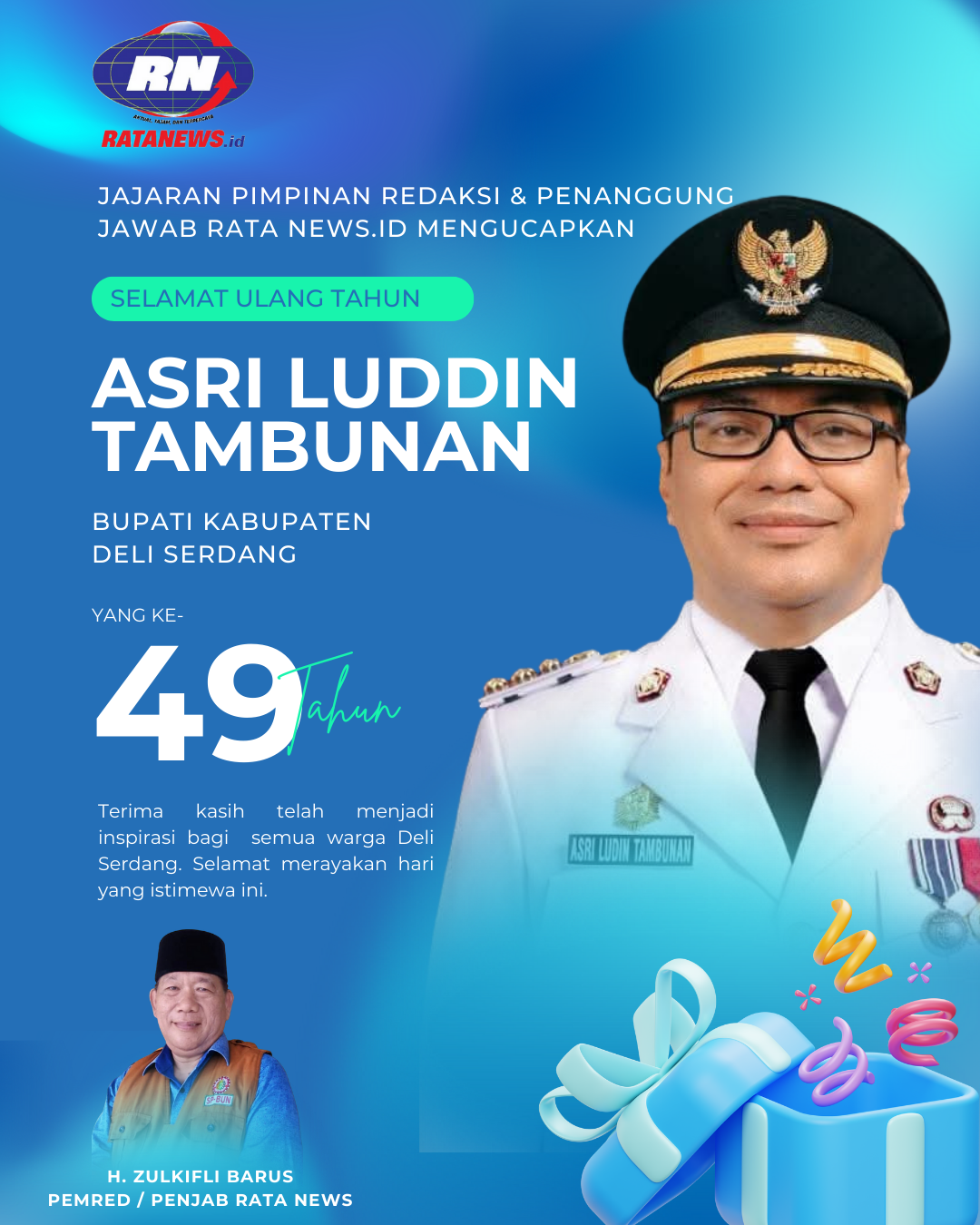 Ultah Bupati Deli Serdang - Biru Modern Gradien Ucapan Ulang Tahun Instagram Post 20251129 094844 0000