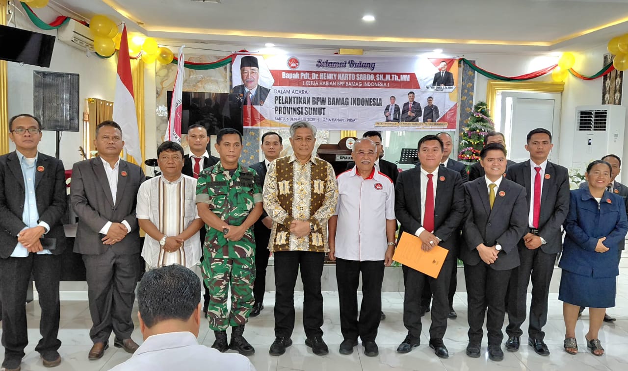 Bupati Deliserdang dr. H. Asri Ludin Tambunan Lantik Pengurus BAMAG Sumut, Sekaligus Penyaluran Bantuan Korban Banjir - IMG 20251208 WA0009