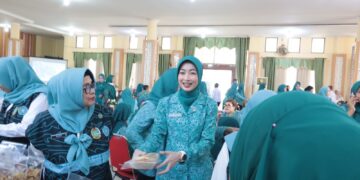 Ketua TP PKK Tebingtinggi Ny. Hj. Susmira Wanti Iman Irdian Sambut Tim Supervisi Penilaian HKG Provsu