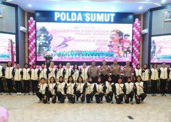 Kapolda Sumut Lepas Kontingen Kemala Run 2026 Ke Bali, Tekankan Sportivitas dan Soliditas Keluarga Besar Polri