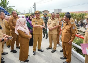 TNI Bersama Pemdes Sunggal Dan Masyarakat Bangun Jembatan Sei Krio