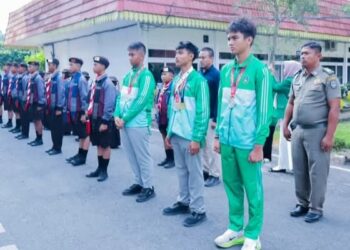 WALI KOTA LEPAS KONTINGEN PRAMUKA TEBING TINGGI MENUJU JAMNAS XII 2026 JAKARTA