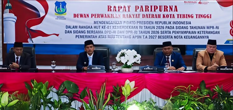 WALI KOTA DAN WAKIL WALI KOTA TEBING TINGGI HADIRI RAPAT PARIPURNA DPRD DENGARKAN PIDATO KENEGARAAN PRESIDEN RI TERKAIT RUU APBN 2027 DAN NOTA KEUANGAN 2 WALI KOTA DAN WAKIL WALI KOTA TEBING TINGGI HADIRI RAPAT PARIPURNA DPRD DENGARKAN PIDATO KENEGARAAN PRESIDEN RI TERKAIT RUU APBN 2027 DAN NOTA KEUANGAN