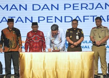 Wabup Deli Serdang Tandatangani Nota Kesepahaman Percepatan Pendaftaran Tanah Wakaf