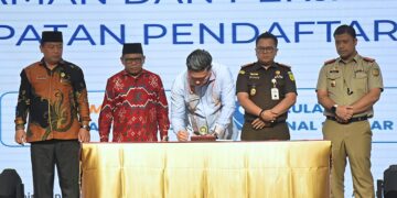 Wabup Deli Serdang Tandatangani Nota Kesepahaman Percepatan Pendaftaran Tanah Wakaf